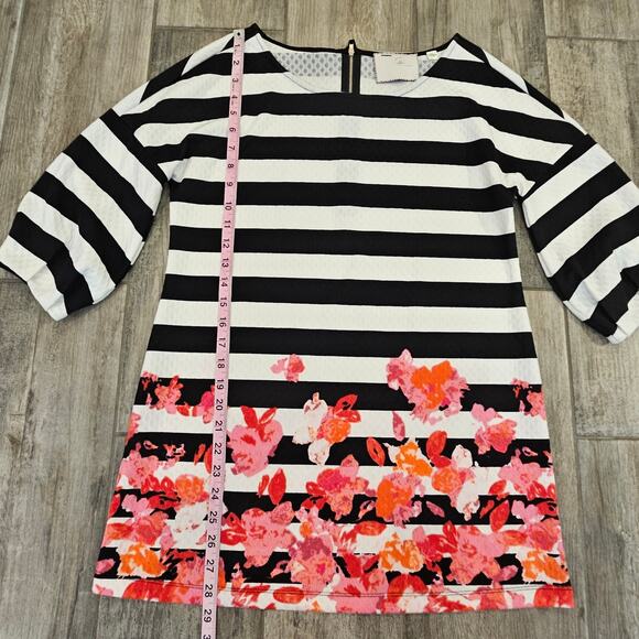 Anthropologie Postmark Linnea Tunic Top Women’s XS Stripe Floral Feminine Chic - Picture 3 of 11